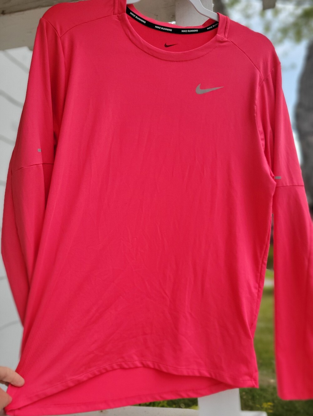 NIKE, Dri-Fit, Running Long Sleeve Top, SIZE-MEDIUM, Color- PINK